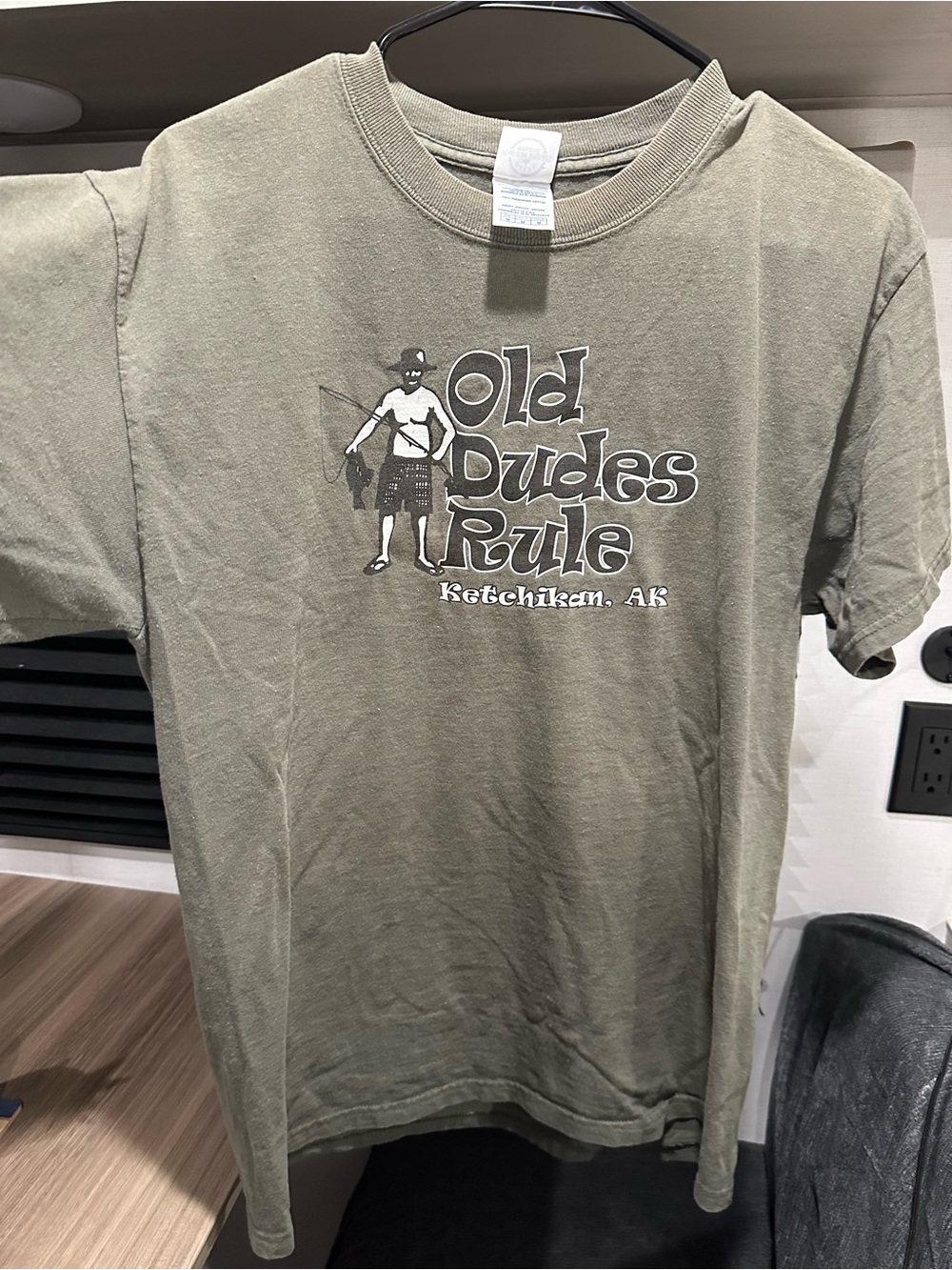 Old Dudes Rule Ketchikan AK Men’s T-Shirt - Olive size M